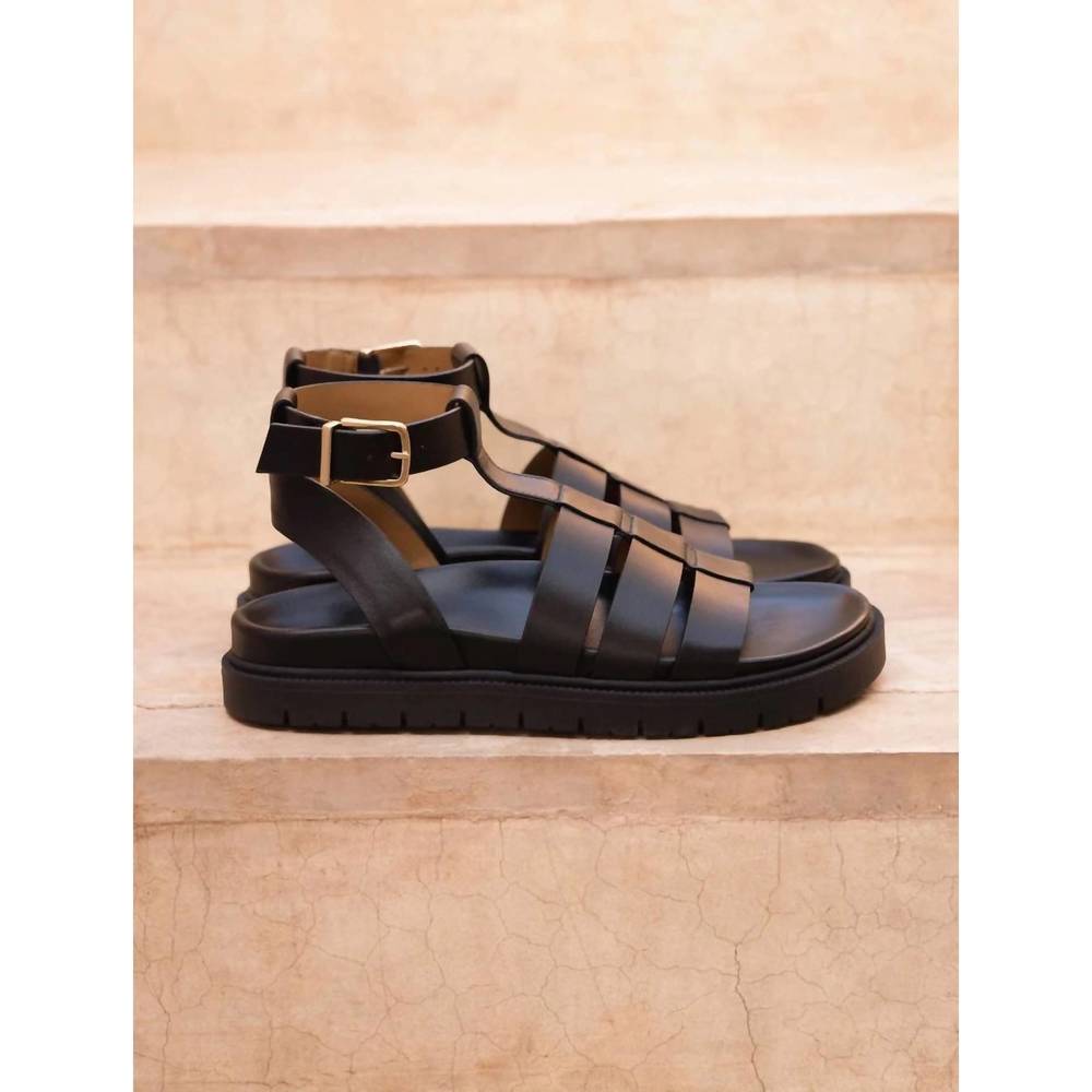 NEW BOBBIES women's nellie flat sandals in passion black